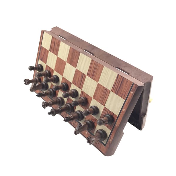 Skaksæt - Sorte/Hvide Brikker 31,5x27,2cm