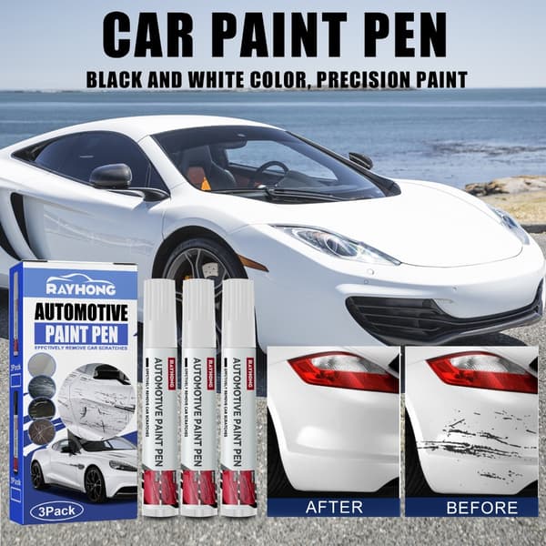 Nye 3 stk. Bilmaling Pen Auto Ridsefjerner SORT black