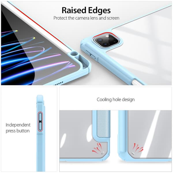 PU Tablet Case Kompatibel med iPad Pro 11 2024 Blue