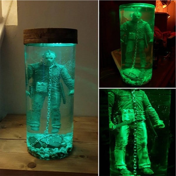 Høykvalitets ny Jason Voorhees lampe for hjemmedekorasjon, grønn.