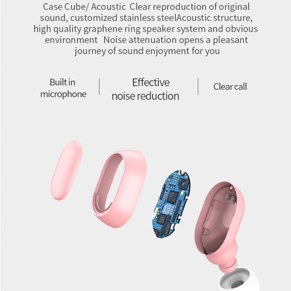 Høykvalitets ny stil E7S trådløst headset Bluetooth hodetelefoner ROSA Pink