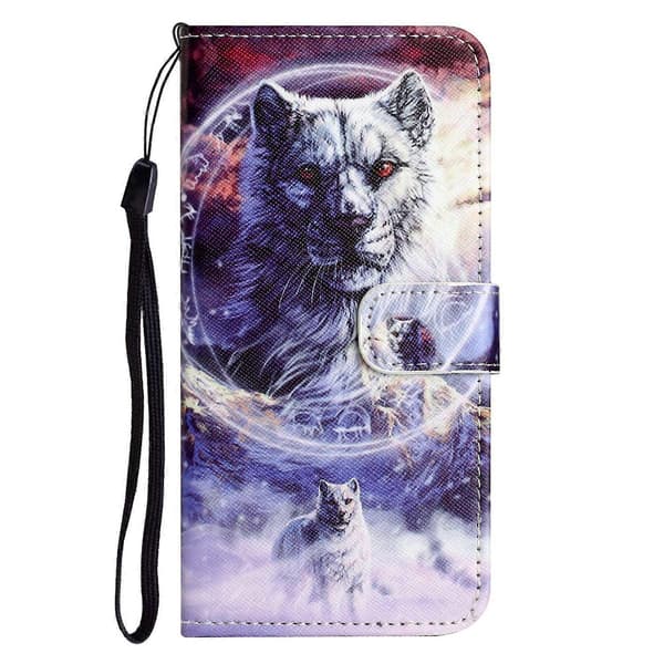 Compatible with Samsung Galaxy A56 5G Case Pattern Print PU Leather Wallet Phone Case Cross Texture Multicolor Multicolor Snow Wolf