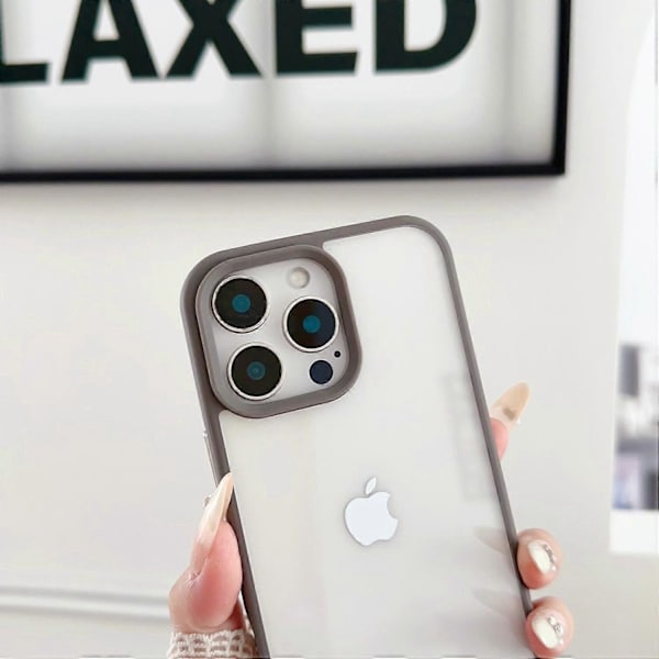 Compatible with iPhone 16 Pro Case TPU+PC Crystal Clear Back with Lanyard Hole - Grey Multicolor Multicolor Pink