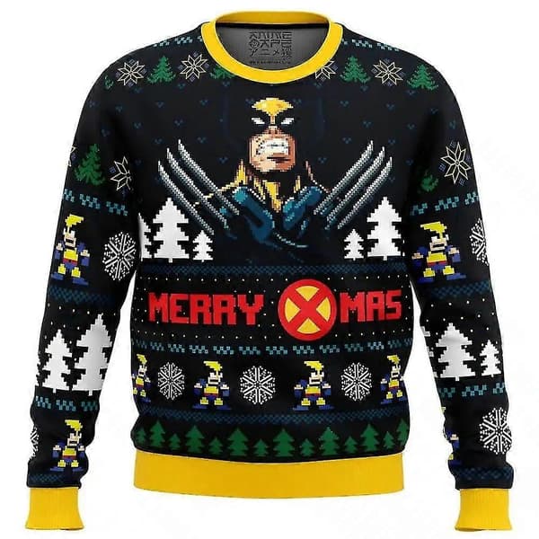 Santa Claws Wolverine Marvel Ful Jultröja Kläder Gåva Jultomten Sweatshirt Pullover 3d Höst Och Vinter-lingling} 3XL
