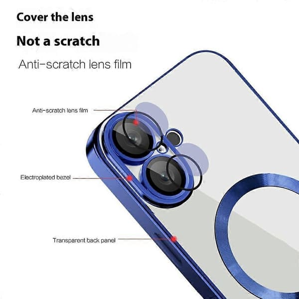 Kompatibel med iPhone 16 Deksel Kompatibel med MagSafe TPU+PC Klar Bakside -lingling} Multicolor Titanium Grey
