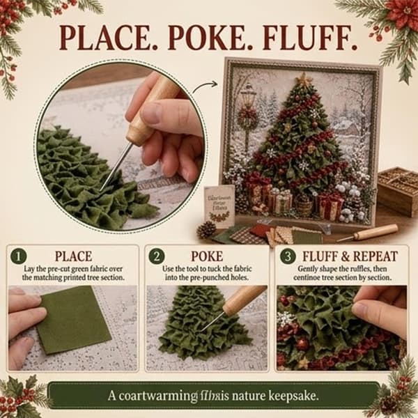 3D Jule Poke Art DIY Kit S2 - Stofhåndværk til voksne Style 2