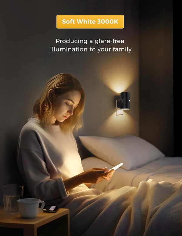 1/2 Pcs Modern LED Night Lights - Wall Socket Mounting - Warm White Light - 0-100 Lumens Dimmable - Motion Sensor - For Bedroom and Hallway vit 1PCS
