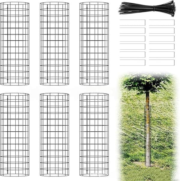 Expandable Tree Trunk Protector, 6-pack Bark Protectors, Plant Protection from Deer Mowers Trimmers
