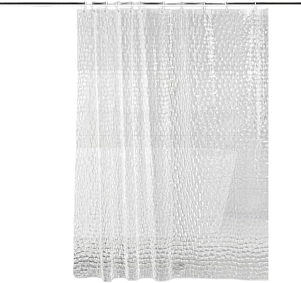 3D Klar Duschdraperi 180x200cm - Rostfria Öljetter Magneter Stil2 Style 2