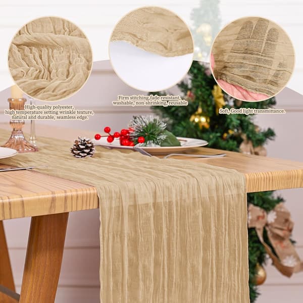 4-pack bordslöpare i muslin 43x274cm Champagne - Boho Rustik Bröllopsdekor Champagne