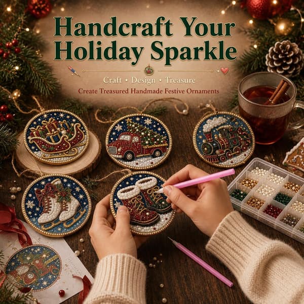 Christmas Bead Ornament 6-Pack DIY Diamond Art Adults – Style 3 Style 3