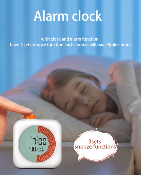 Digital Visual Timer 3-in-1 – Timer, Clock, and Alarm Clock, 60-Minute Countdown, for Kids and Home Pink
