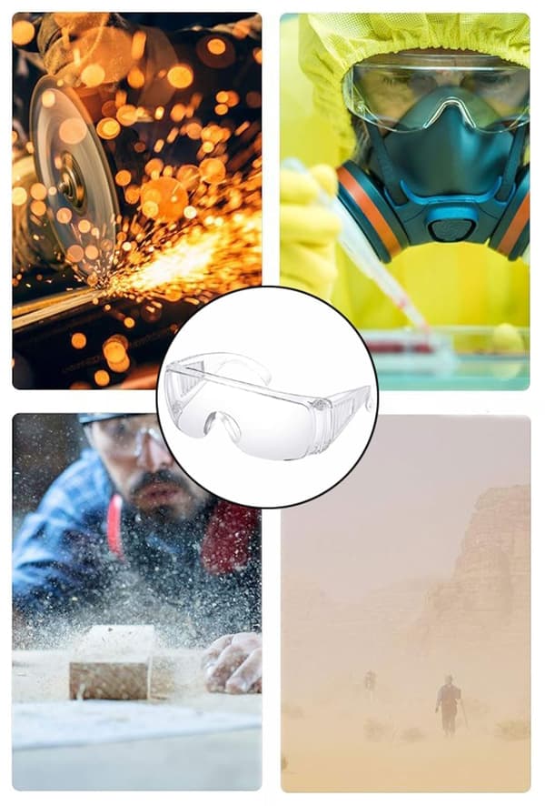 1/2/4 pcs Safety Glasses, Work Safety Goggles, Transparent Protective Glasses, Anti-UV, Suitable for Various Experiments, Workshops, Cycling, etc.