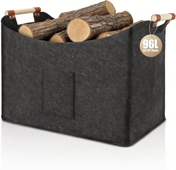 Mørkegrå Sammenklappelig Trækurv 60x40x40 - Brændebærer til Pejs 60*40*40cm