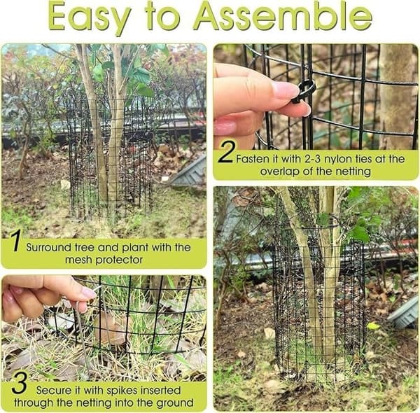 Expandable Tree Trunk Protector, 6-pack Bark Protectors, Plant Protection from Deer Mowers Trimmers
