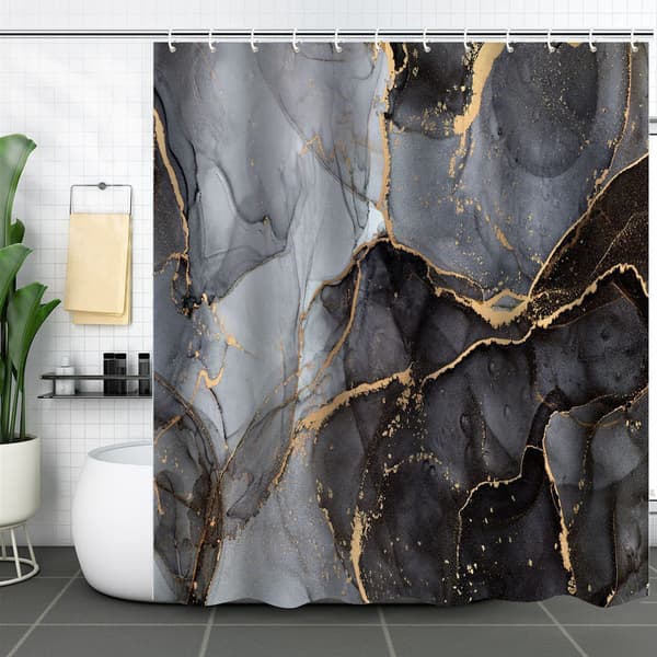 Waterproof Shower Curtain 180×180 cm – Marble Pattern, Moisture Resistant & Washable