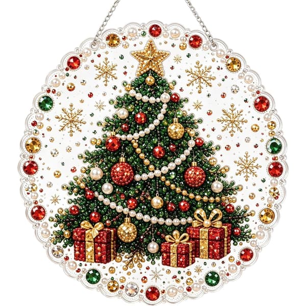 Jul 5D Diamantmaleri Sæt Stil4 - Gør-det-selv Krystal Hængende Ornament Style 4