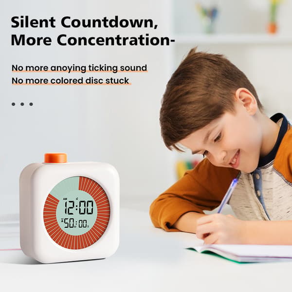 Digital Visual Timer 3-in-1 – Timer, Clock, and Alarm Clock, 60-Minute Countdown, for Kids and Home Pink