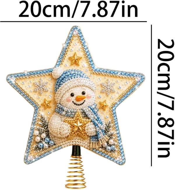 Juletrestjerne diamantmaling – DIY for voksne, snømann Style 5
