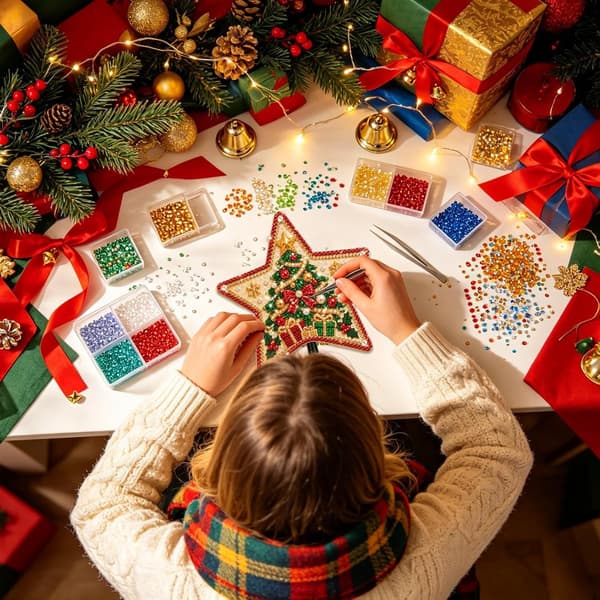 Juletrestjerne diamantmaling – DIY for voksne, juletre Style 4