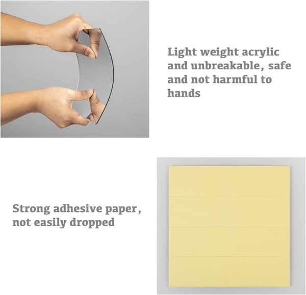 4-pack Self-Adhesive Mirror Tiles – Wall Mirror for Easy Installation