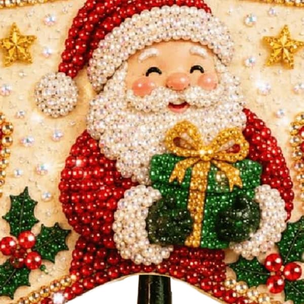 Juletræstop med diamantmaling – DIY til voksne, julemand Style 1