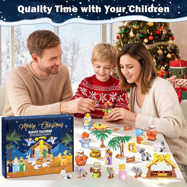 Adventskalender 2026 julkrubba – 24 dagar byggklossar Style-2