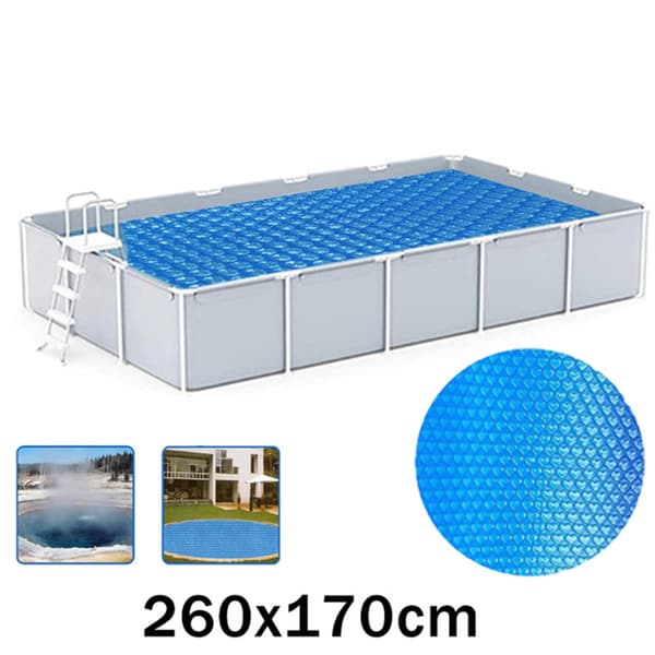 260x170cm Rektangulært Solar Poolovertræk - Isolerende Bobletæppe Rectangle-260*170cm