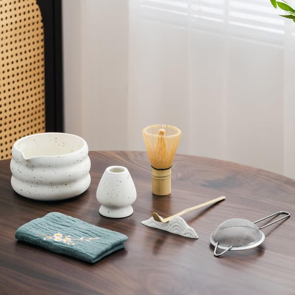 7-Piece Ceramic Matcha Tea Set with Matcha Bowl, Whisk, and Accessories vit