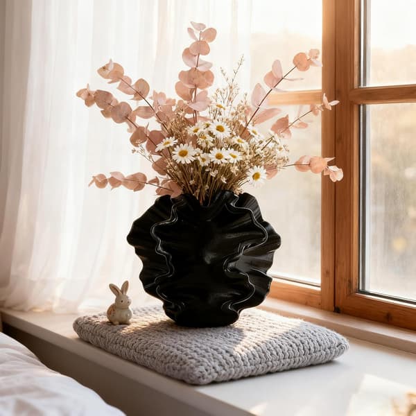 Nordisk Keramikvas 1-pack - Minimalistisk Boho-stil B Svart Black B
