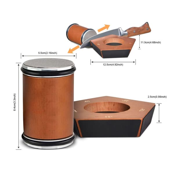Knife Sharpener with Rollers, with Industrial Diamond at 12/15/17/19/22° Degrees for Knife Sharpening, Knife Sharpening System with Rollers svart