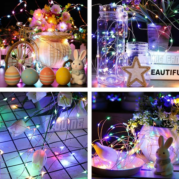 20M LED-ljusslinga 1-pack - Timer Flerfärgad Uppladdningsbar för Jul Bröllopsfest Multicolor 1 PC-20 meters