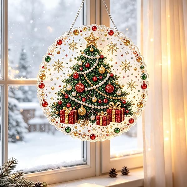 Jul 5D Diamantmaleri Sæt Stil7 - DIY Krystal Hængende Ornament Style 7