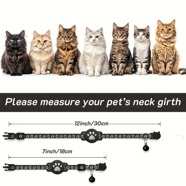 Pet Tracker, GPS Collar compatible with iOS, Apple Find My Tracker, Pet Tracker for Cat Tracker and Dog, Waterproof & Reflective Pink B
