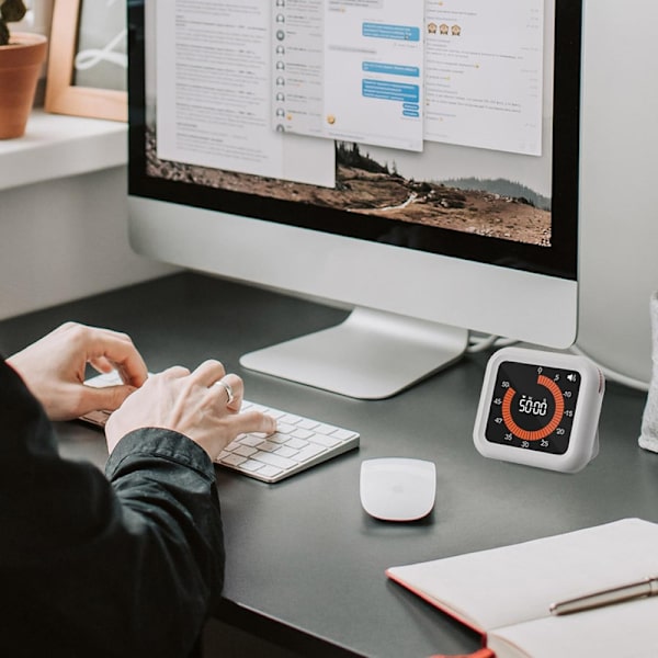 Visuell Timer - Uppladdningsbar Timer med Magnet & Stativ, Justerbar Volym