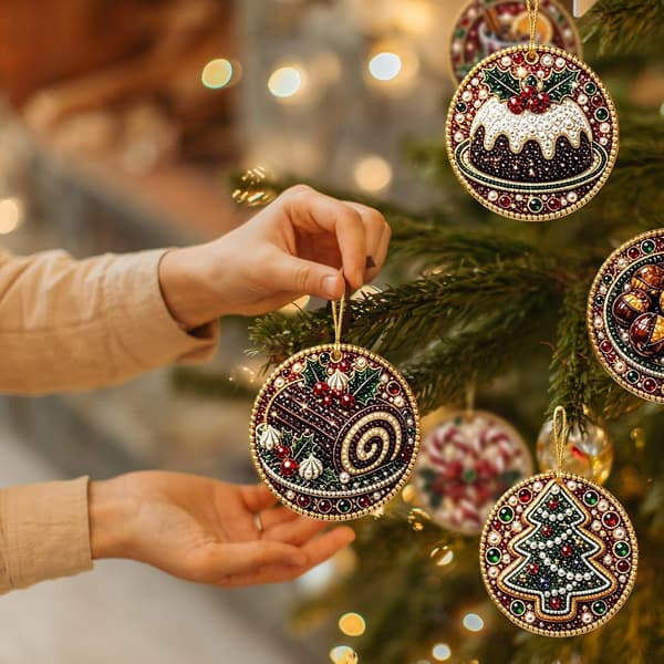 Juleperlepynt 6-pak DIY diamantkunst til voksne – stil 7 Style 7