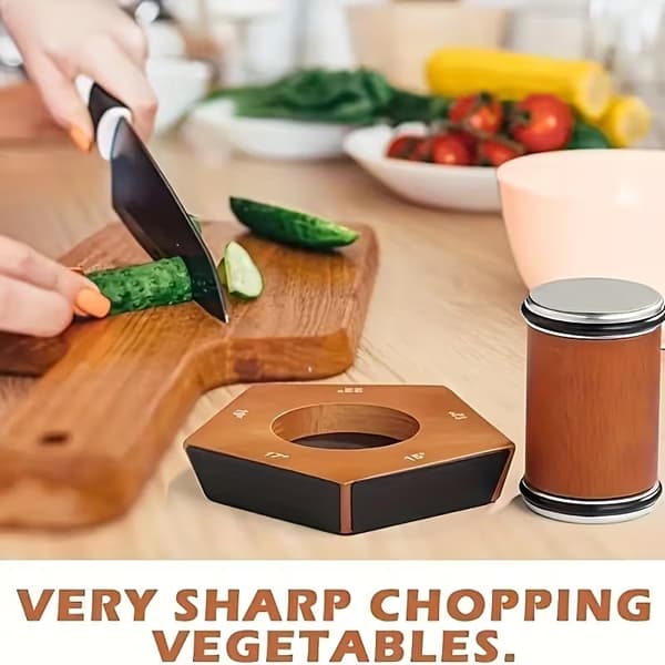 Knife Sharpener with Rollers, with Industrial Diamond at 12/15/17/19/22° Degrees for Knife Sharpening, Knife Sharpening System with Rollers brun