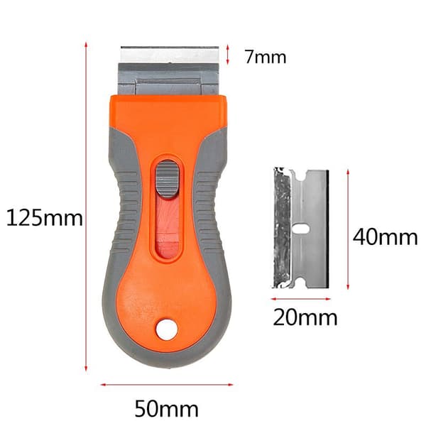 Telescopic Glue Scraper 2-pack, Slide Scraper with 20 Replaceable Blades, Cleaning Tool for Stickers, Silicone, Paint and Stove