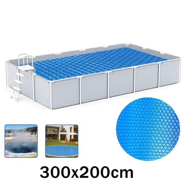 300x200cm Rektangulärt Solpoolskydd - Isolerande Bubbelduk Rectangle-300*200cm