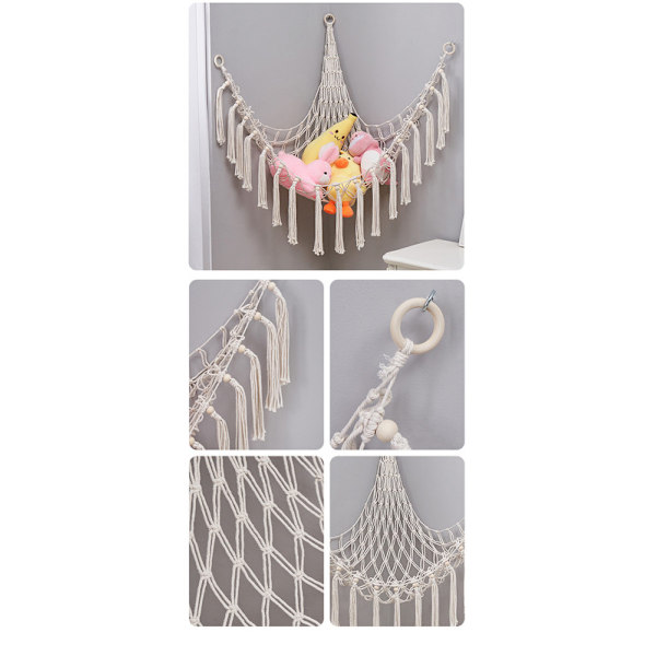 Boho Macramé Net/Hammock for Stuffed Animals - Hammocks, Storage Nets, Hanging Toy Organizer