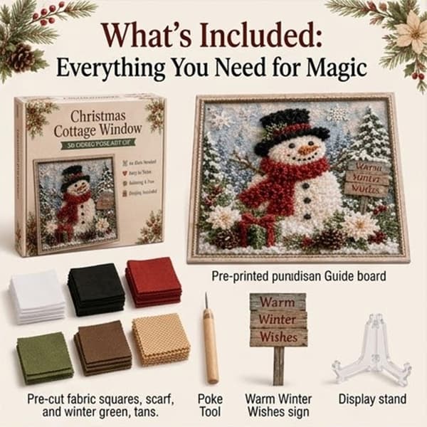 3D Jule Poke Art DIY Kit S1 - Stofhåndværk til voksne Style 1