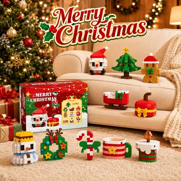 Adventskalender 2026 – 12 dagar mikroblock jul, barn 6+ Style-2