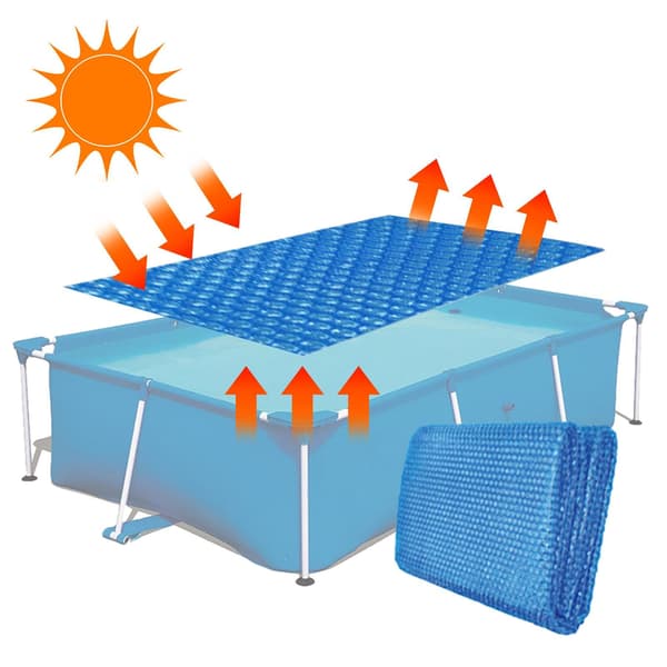 220x150 cm rektangulært solcelledækken til pool - Isolerende boblefolie Rectangle-220*150cm
