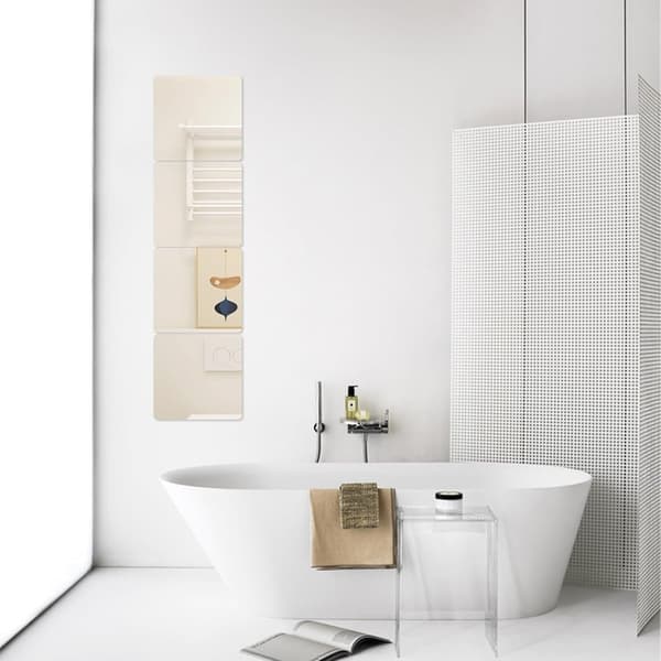 4-pack Self-Adhesive Mirror Tiles – Wall Mirror for Easy Installation