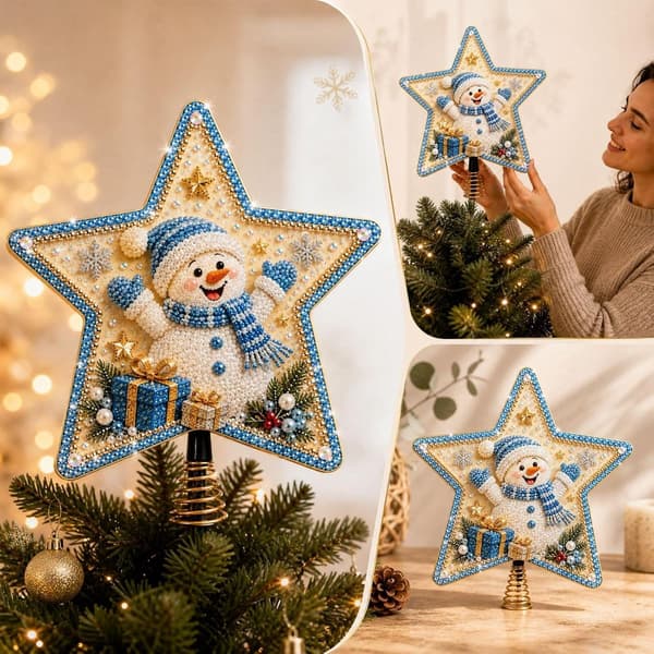 Juletrestjerne diamantmaling – DIY for voksne, snømann Style 5