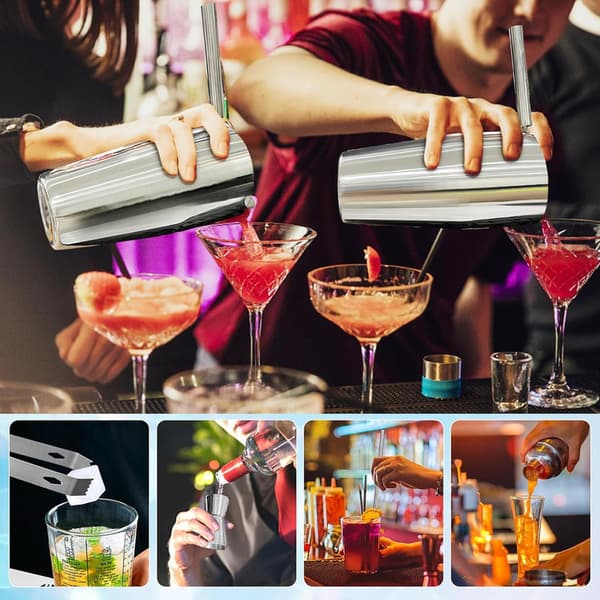 5-delat cocktailshakerset - Rostfritt stål Silver 350ml