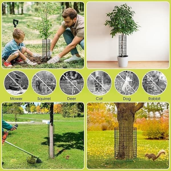 Expandable Tree Trunk Protector, 6-pack Bark Protectors, Plant Protection from Deer Mowers Trimmers