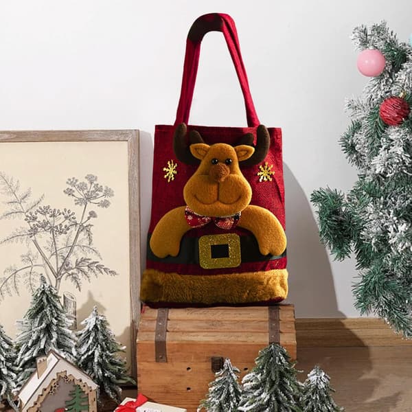 3D julegavepose 20x35 cm 1-pakning – gjenbrukbar, stil 3 Style 3