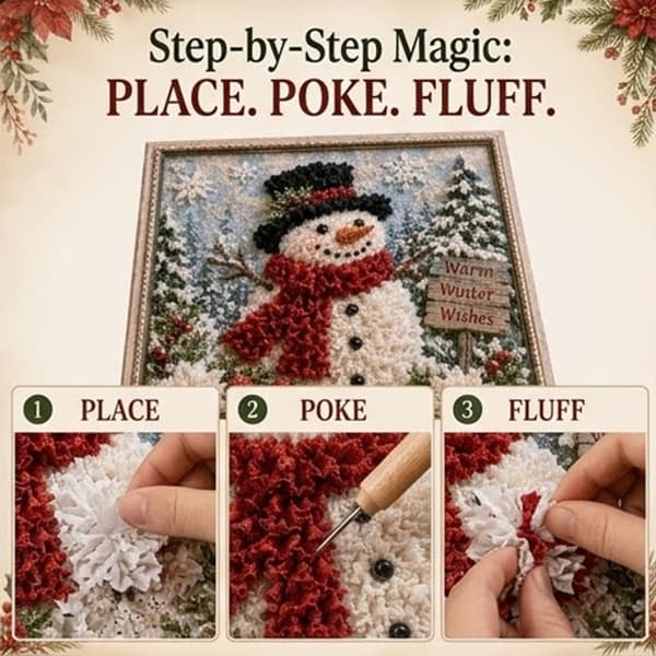 3D Jule Poke Art DIY Kit S1 - Stofhåndværk til voksne Style 1