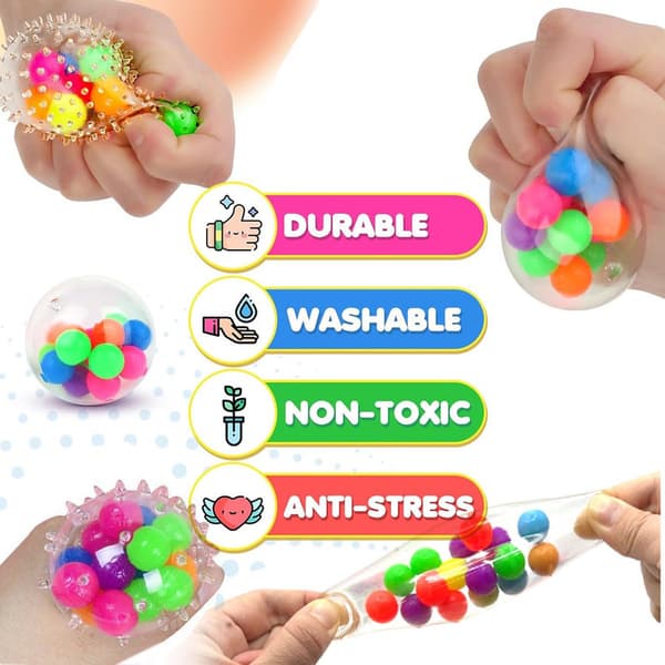 Fidget Legetøj Stressbold, Blødt Klemmelegetøj til Anti-Stress og Afslapning, Sensorisk Bold til Børn & Voksne SZ2